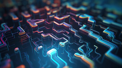 Obraz premium Futuristic digital data background. Can be used in the description of network abilities, technological processes, digital storages, science, education, etc.