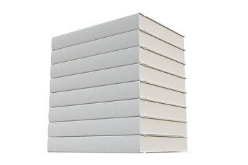 Several blank white hardcover books on isolated background. Perfect for mockup