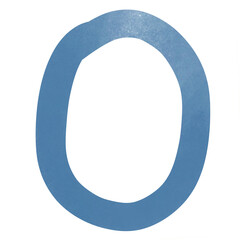 blue number 0,Letter O