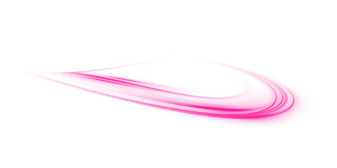 Pink magic spirals with sparkles. Pink light effect. Glitter particles with lines. Swirl effect.