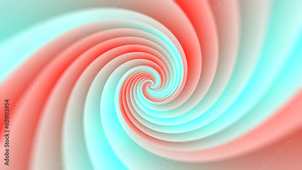 Wall mural minimal spiral in infinite rotation. abstract background in blue and red colors. dizzy concentric pa