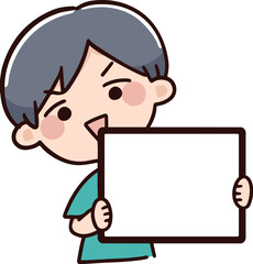 ボードを持つ男性