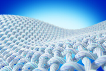 Close-up of fabric interlaced fiber.