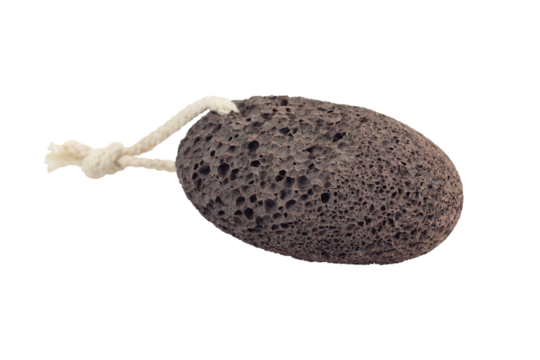 pumice stone, volcanic pumice stone for spa isolated from background