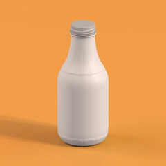 Monochrome Bottle on Orange Background, 3d Rendering