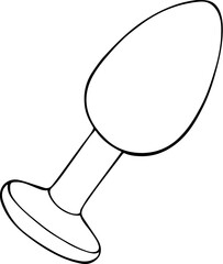 Vector line illustration toy for adults butt plug. Hand drawn.