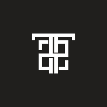 letter t2 square stripes geometric logo vector