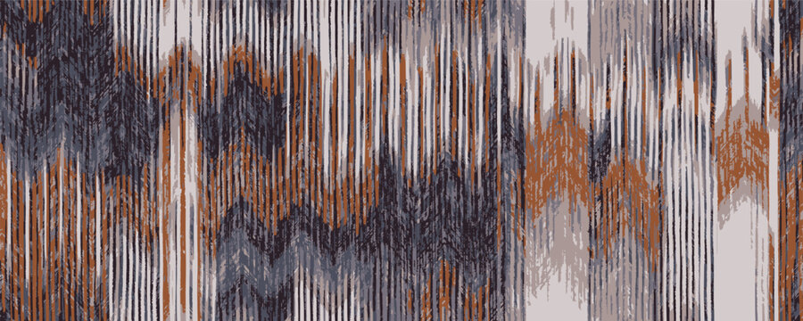 ikat geometric zigzag paisley ethnic camel black white brown oriental seamless pattern traditional. aztec style abstract vector illustration