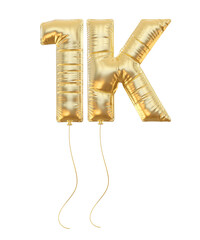 1K Follower Gold Balloons 3D 