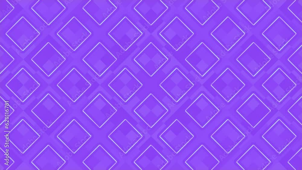 Poster Purple geometric background, optical illusion. 3d rendering loop animation 4K
