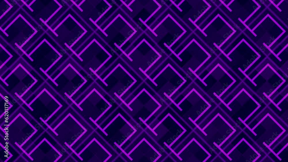 Poster Geometric pattern with loop animation of pink lines. 3d rendering 4K