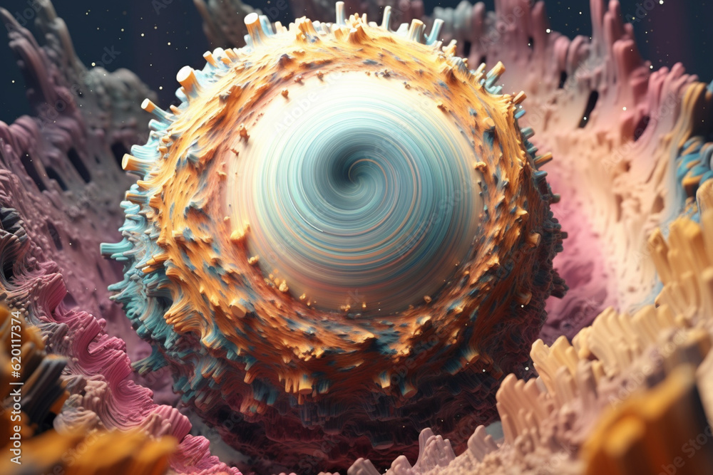 Leinwandbilder an abstract titan with swirling geometric patterns and soft pastel colors, evoking a sense of tranqu