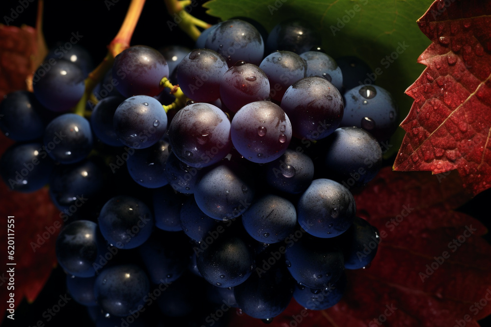 Aufkleber Pinot Noir is a highly prized red wine grape known for its elegance and complexity. Generative AI technology