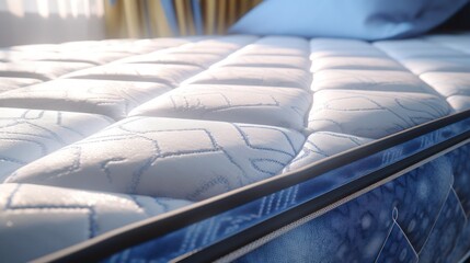 Close up of white quilted mattress