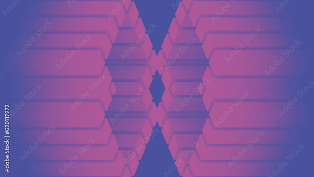 Poster Simple symmetrical geometric background. 3d rendering loop animation HD
