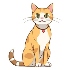 Obraz premium Whiskered Wonder: 2D Illustration of a Charming Chausie Cat