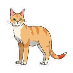 Obraz premium Whiskered Wonder: 2D Illustration of a Charming Chausie Cat