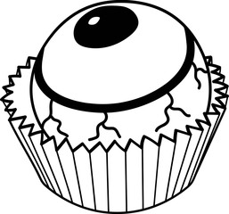 Halloween Hand Drawn Cupcake