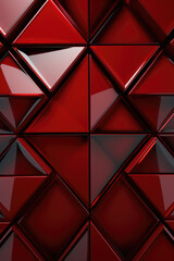  Triangular tile Wallpaper with 3D Red blocks