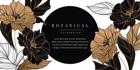 Black and Gold Botanical Illustration