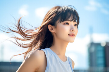 ジョギングする女性