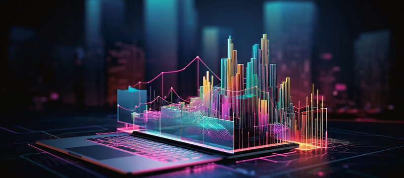 The Luminous Laptop: Shaped Canvas for Market Trend Visualization