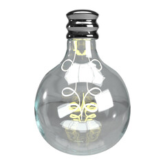transparent 3d rendering  light bulb background