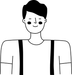 Man Avatar icon hand drawn design elements for decoration.