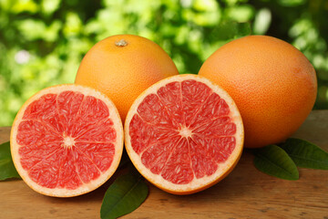 Grapefruit halves.