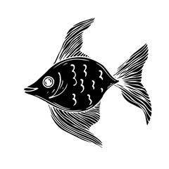 Silhouette of a decorative fish.Vector graphics.