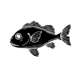 Silhouette of a decorative fish.Vector graphics.