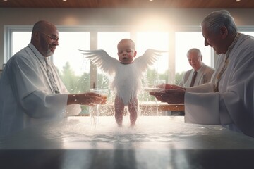 Baptism of a child in the Church. Newborn baby baptism. christening a catholic event in the church, the union with god, Religious tradition, Christian sacrament grace the laws of God