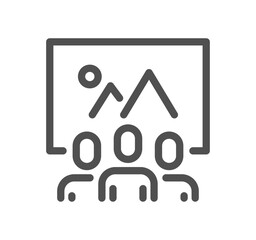 Museum related icon outline and linear vector.