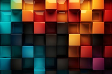 Seamless Geometric Cube Pattern Background, Generative AI 