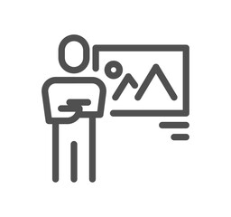 Museum related icon outline and linear vector.
