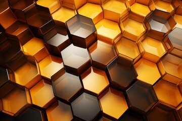 Seamless Geometric Hexagon Pattern Background, Generative AI