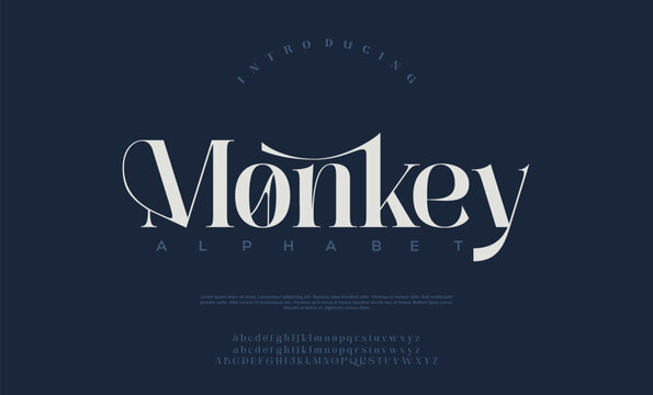 Naklejka Luxury wedding alphabet letters font with tails. Typography elegant classic lettering serif fonts and number decorative vintage retro concept for logo branding. vector illustration