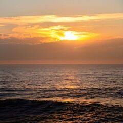 Fototapeta premium sunset at the beach, coast, beautiful, dawn, AI generated