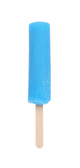 Delicious ice pop on white background, top view. Fruit popsicle