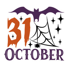 Halloween calligraphy lettering slogans about Halloween for flyer and print design. Templates for banners, posters, greeting postcards. Vector illustration