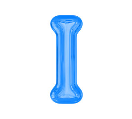 Letter I Blue Balloons 3D