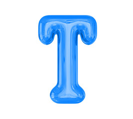 Letter T Blue Balloons 3D