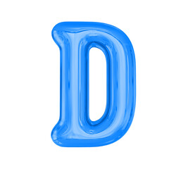 Letter D Blue Balloons 3D