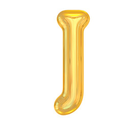 Letter J Golden Balloons 3D