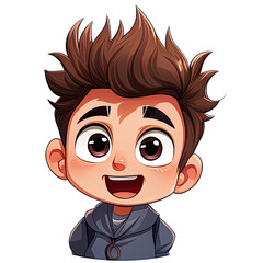 Cartoon cute boy, Boy head icon, Vector, illustration, Generative AI