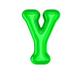 Letter Y Green Balloons 3D