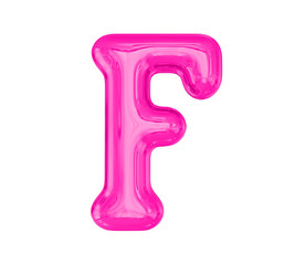 Letter F Pink Balloobs 3D