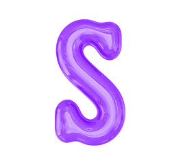 Letter S Purple Balloobs 3D