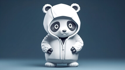 Fototapeta premium Creative illustration with a panda in a sports jacket, generative AI.