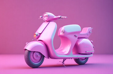 Fototapeta na wymiar 3d render of pink scooter